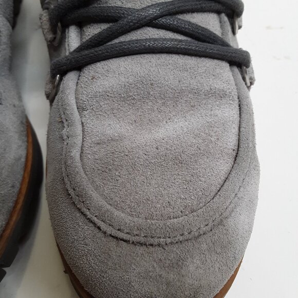 SOREL Women's Winter Ankle Boot size 6.5M Grey Suede Sherpa-Trimmed - Picture 4 of 11